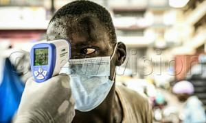 A man being screened for COVID-19 in Uganda. Photo/File